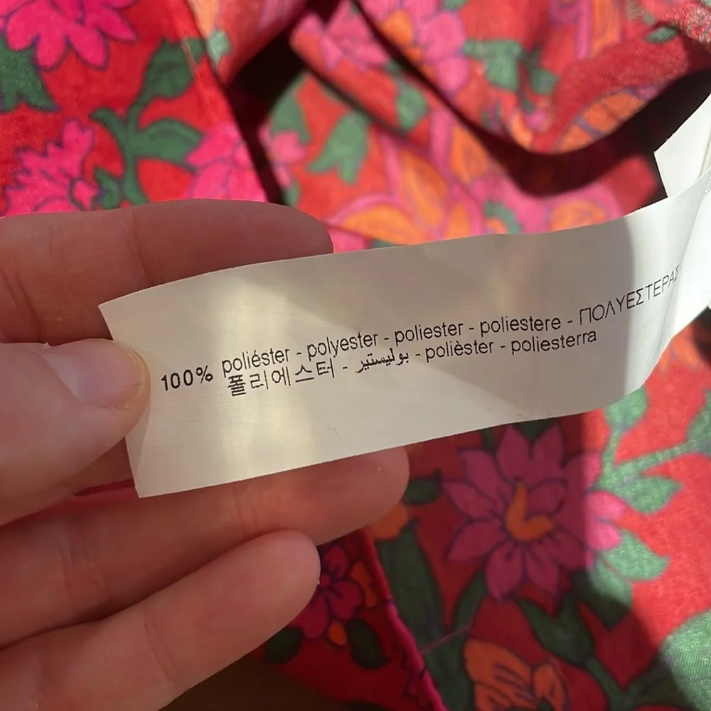 Zara Trf collection floral and bird print  camp shirt size S - Picture 8 of 10